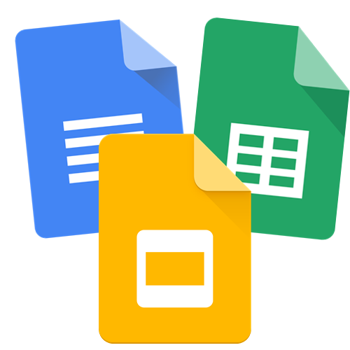  Google Docs, Sheets and Slides logos